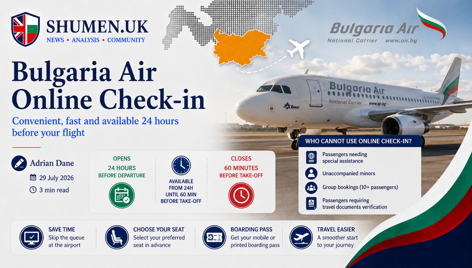 Bulgaria Air Online Check-in: Times, Rules and Exceptions