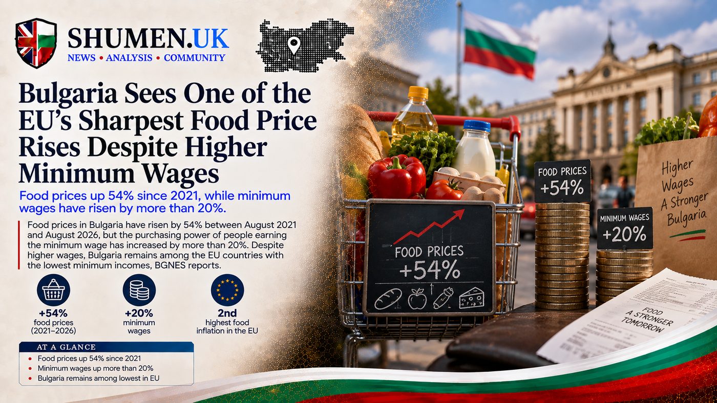 Bulgaria's Food Bill Is Up 54% in Five Years, and the Minimum Wage Only Just Kept Pace