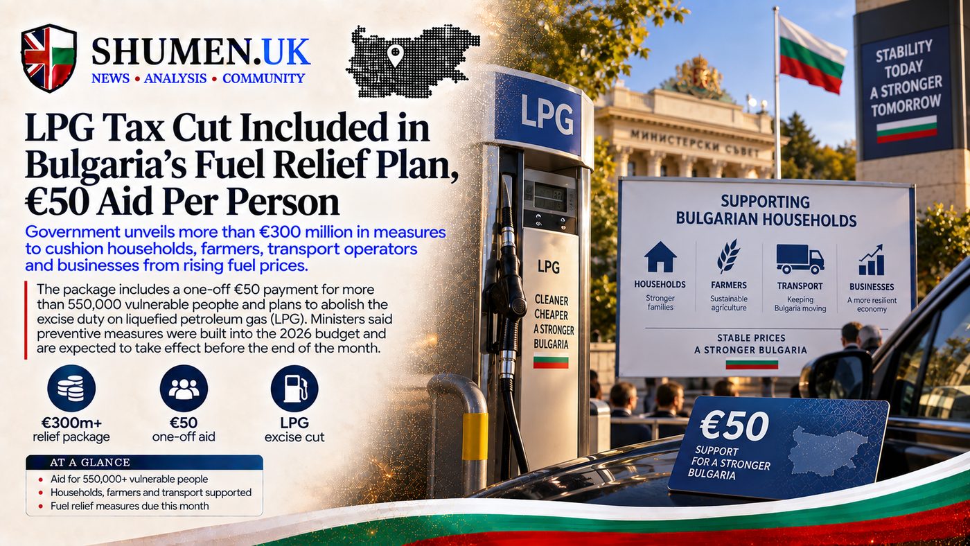 Bulgaria Scraps the Tax on Autogas and Posts €50 to Its Poorest. The Diesel Pump Stays Where It Is.