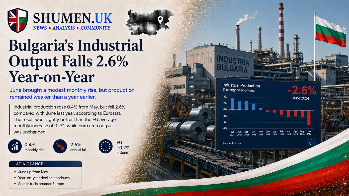 Bulgaria's Industrial Output Edges Up, But Recovery Can Wait
