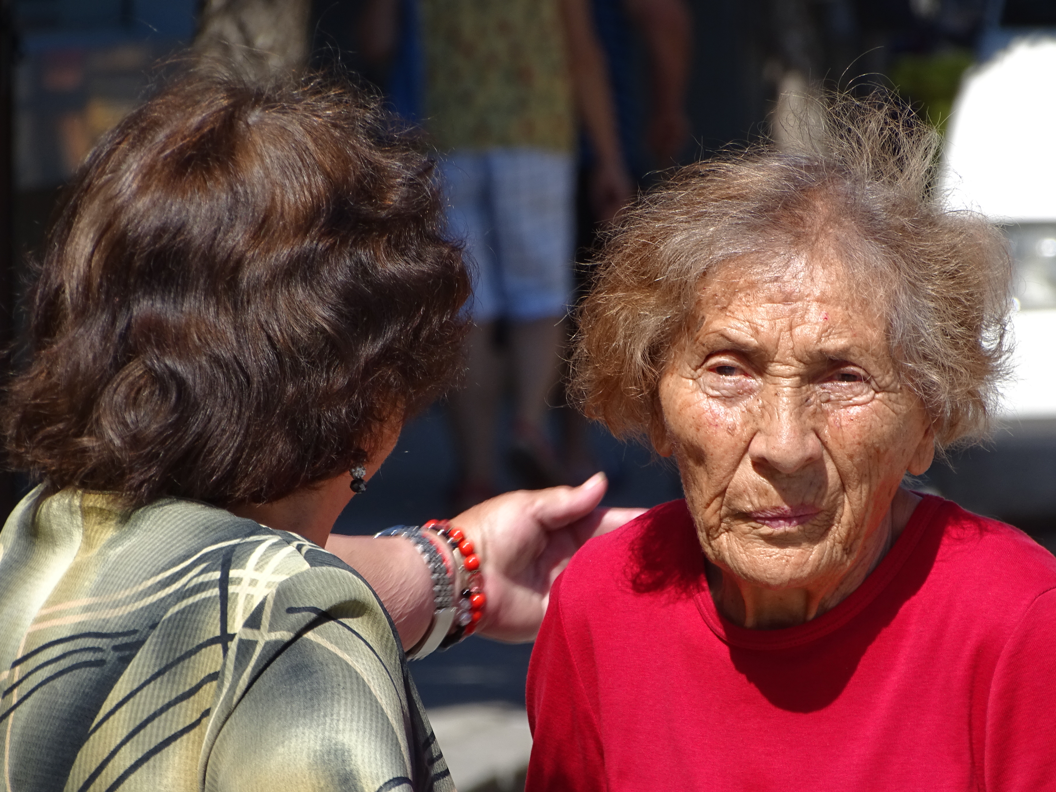 Elderly women on a street in Tryavna, Bulgaria