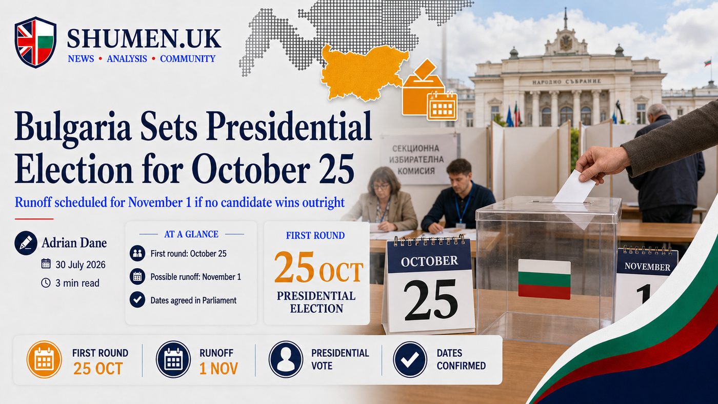 Bulgaria Sets Presidential Vote for 25 October, and History Says Expect a Runoff