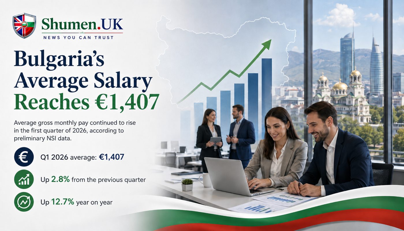 Bulgarian Wages Jump 13%, Average Salary Tops €1,400