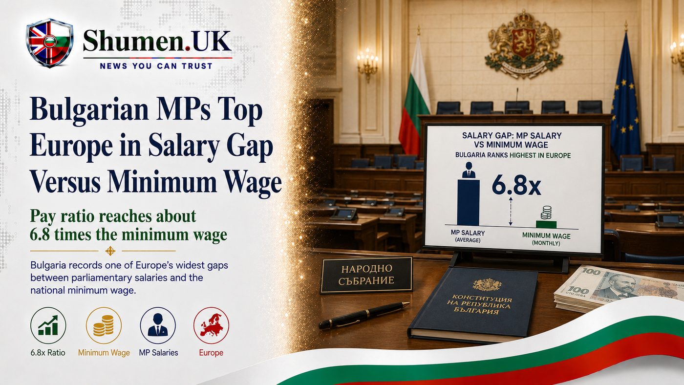 Bulgarian MPs Earn Nearly Seven Times Minimum Wage, Widest Gap in Europe