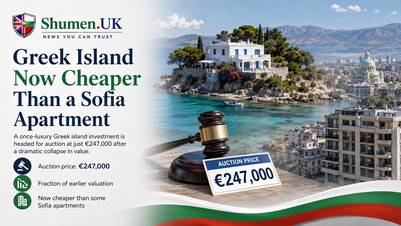 Greek Island Auction Price Falls to €247,000, Now Cheaper Than a Sofia Flat