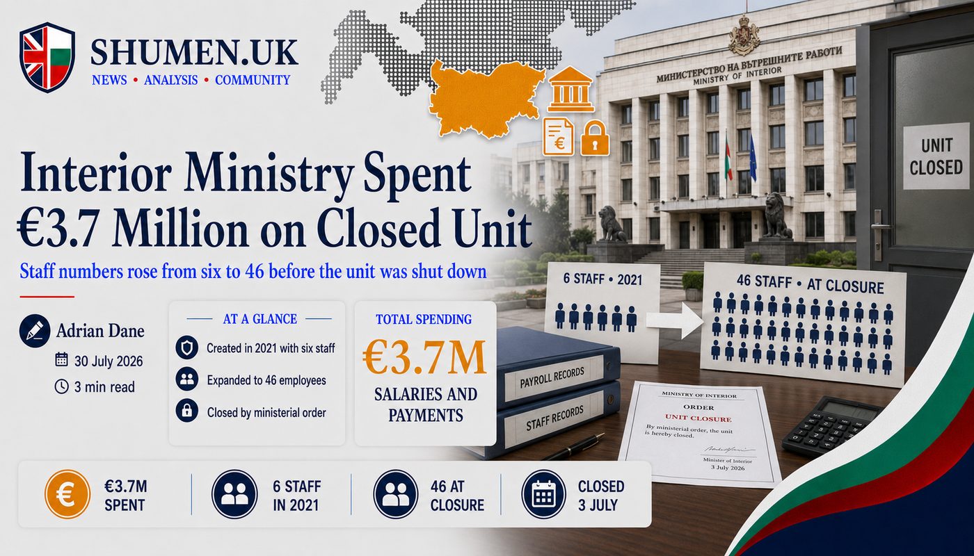 Bulgaria's Interior Ministry Spent €3.7 Million Parking Officials It No Longer Trusted