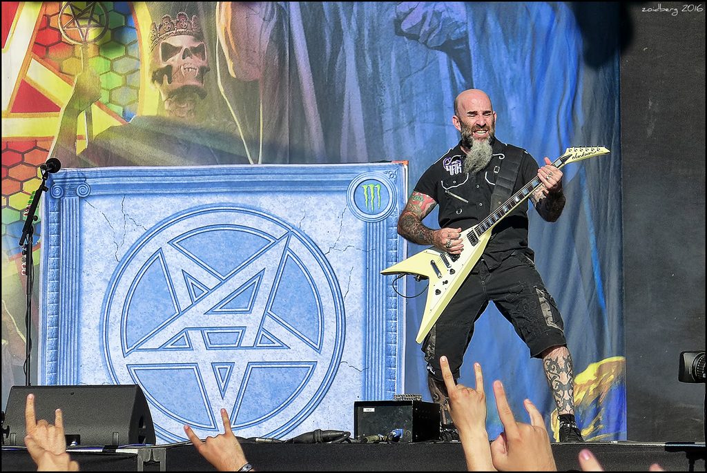 Anthrax performing live, the kind of metal headliner that defines the Hills of Rock festival in Plovdiv